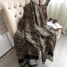 Load image into Gallery viewer, 2021 Women Silk Winter Scarf Luxury Design Print Lady Beach Shawl Scarves Fashion Smooth Foulard Female Hijab