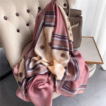Load image into Gallery viewer, 2021 Women Silk Winter Scarf Luxury Design Print Lady Beach Shawl Scarves Fashion Smooth Foulard Female Hijab