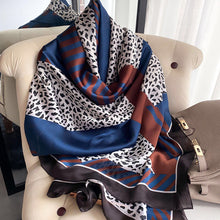 Load image into Gallery viewer, 2021 Women Silk Winter Scarf Luxury Design Print Lady Beach Shawl Scarves Fashion Smooth Foulard Female Hijab