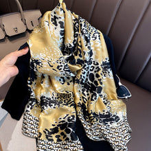 Load image into Gallery viewer, 2021 Women Silk Winter Scarf Luxury Design Print Lady Beach Shawl Scarves Fashion Smooth Foulard Female Hijab