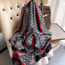 Load image into Gallery viewer, 2021 Women Silk Winter Scarf Luxury Design Print Lady Beach Shawl Scarves Fashion Smooth Foulard Female Hijab