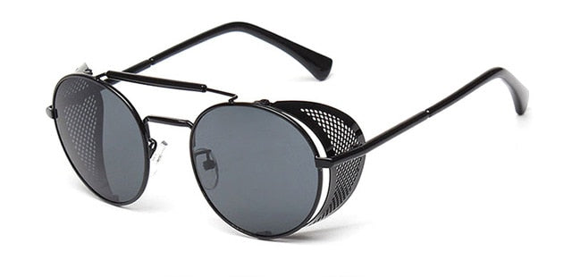 Retro  Round Designer  Metal Shields Sunglasses Men Women UV400