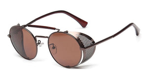 Retro  Round Designer  Metal Shields Sunglasses Men Women UV400
