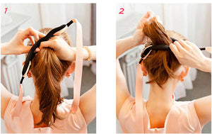Hair Curl bun maker with ribbon