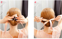 Load image into Gallery viewer, Hair Curl bun maker with ribbon
