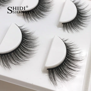 3 pairs natural false eyelashes fake lashes long makeup 3d mink lashes extension eyelash mink eyelashes for beauty #X11