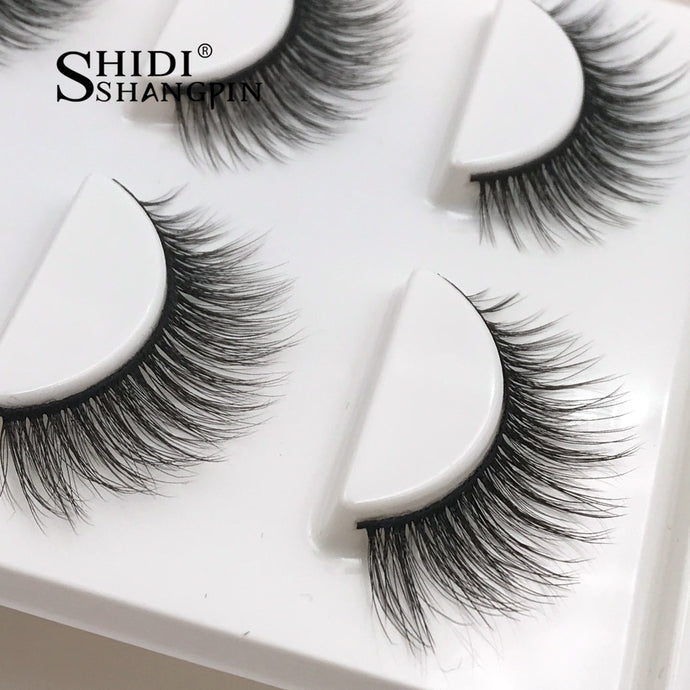 3 pairs natural false eyelashes fake lashes long makeup 3d mink lashes extension eyelash mink eyelashes for beauty #X11