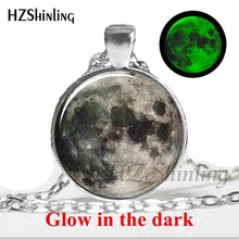 Load image into Gallery viewer, handmade full moon lunar eclipse glow in the dark necklace