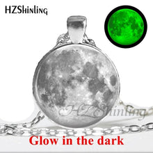 Load image into Gallery viewer, handmade full moon lunar eclipse glow in the dark necklace