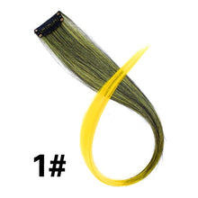 Load image into Gallery viewer, Leeons Synthetic Hair Extensions With Clips Heat Resistant Straight Hair Extensions Color Colored Black Hair Clip Womens 12G/Pcs