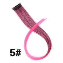 Load image into Gallery viewer, Leeons Synthetic Hair Extensions With Clips Heat Resistant Straight Hair Extensions Color Colored Black Hair Clip Womens 12G/Pcs