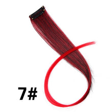Load image into Gallery viewer, Leeons Synthetic Hair Extensions With Clips Heat Resistant Straight Hair Extensions Color Colored Black Hair Clip Womens 12G/Pcs