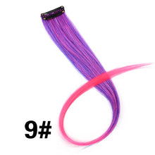 Load image into Gallery viewer, Leeons Synthetic Hair Extensions With Clips Heat Resistant Straight Hair Extensions Color Colored Black Hair Clip Womens 12G/Pcs