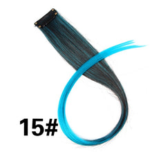 Load image into Gallery viewer, Leeons Synthetic Hair Extensions With Clips Heat Resistant Straight Hair Extensions Color Colored Black Hair Clip Womens 12G/Pcs