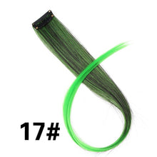 Load image into Gallery viewer, Leeons Synthetic Hair Extensions With Clips Heat Resistant Straight Hair Extensions Color Colored Black Hair Clip Womens 12G/Pcs