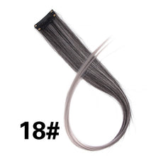 Load image into Gallery viewer, Leeons Synthetic Hair Extensions With Clips Heat Resistant Straight Hair Extensions Color Colored Black Hair Clip Womens 12G/Pcs