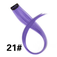 Load image into Gallery viewer, Leeons Synthetic Hair Extensions With Clips Heat Resistant Straight Hair Extensions Color Colored Black Hair Clip Womens 12G/Pcs