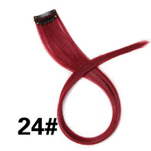 Load image into Gallery viewer, Leeons Synthetic Hair Extensions With Clips Heat Resistant Straight Hair Extensions Color Colored Black Hair Clip Womens 12G/Pcs