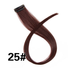 Load image into Gallery viewer, Leeons Synthetic Hair Extensions With Clips Heat Resistant Straight Hair Extensions Color Colored Black Hair Clip Womens 12G/Pcs