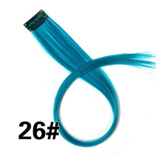Load image into Gallery viewer, Leeons Synthetic Hair Extensions With Clips Heat Resistant Straight Hair Extensions Color Colored Black Hair Clip Womens 12G/Pcs
