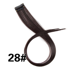 Load image into Gallery viewer, Leeons Synthetic Hair Extensions With Clips Heat Resistant Straight Hair Extensions Color Colored Black Hair Clip Womens 12G/Pcs