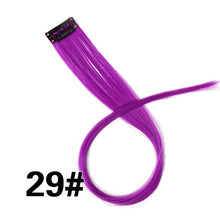 Load image into Gallery viewer, Leeons Synthetic Hair Extensions With Clips Heat Resistant Straight Hair Extensions Color Colored Black Hair Clip Womens 12G/Pcs