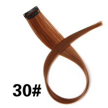 Load image into Gallery viewer, Leeons Synthetic Hair Extensions With Clips Heat Resistant Straight Hair Extensions Color Colored Black Hair Clip Womens 12G/Pcs