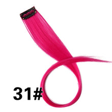 Load image into Gallery viewer, Leeons Synthetic Hair Extensions With Clips Heat Resistant Straight Hair Extensions Color Colored Black Hair Clip Womens 12G/Pcs