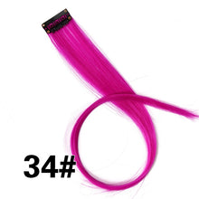 Load image into Gallery viewer, Leeons Synthetic Hair Extensions With Clips Heat Resistant Straight Hair Extensions Color Colored Black Hair Clip Womens 12G/Pcs