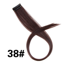 Load image into Gallery viewer, Leeons Synthetic Hair Extensions With Clips Heat Resistant Straight Hair Extensions Color Colored Black Hair Clip Womens 12G/Pcs