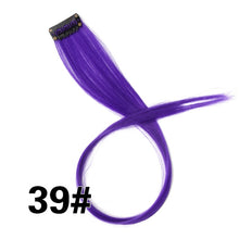 Load image into Gallery viewer, Leeons Synthetic Hair Extensions With Clips Heat Resistant Straight Hair Extensions Color Colored Black Hair Clip Womens 12G/Pcs