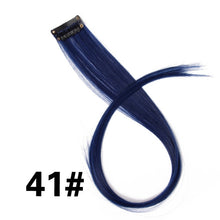 Load image into Gallery viewer, Leeons Synthetic Hair Extensions With Clips Heat Resistant Straight Hair Extensions Color Colored Black Hair Clip Womens 12G/Pcs