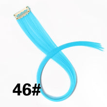 Load image into Gallery viewer, Leeons Synthetic Hair Extensions With Clips Heat Resistant Straight Hair Extensions Color Colored Black Hair Clip Womens 12G/Pcs