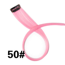 Load image into Gallery viewer, Leeons Synthetic Hair Extensions With Clips Heat Resistant Straight Hair Extensions Color Colored Black Hair Clip Womens 12G/Pcs