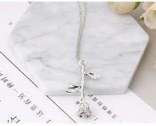 Load image into Gallery viewer, Pink Gold Rose Statement Pendant Necklace