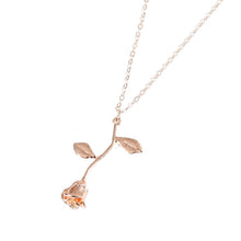 Load image into Gallery viewer, Pink Gold Rose Statement Pendant Necklace