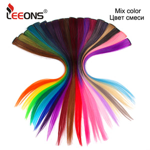 Colored 20 inch highlight synthetic hair clip in extensions