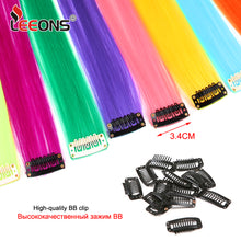 Load image into Gallery viewer, Colored 20 inch highlight synthetic hair clip in extensions