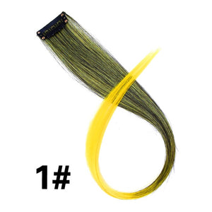 Colored 20 inch highlight synthetic hair clip in extensions