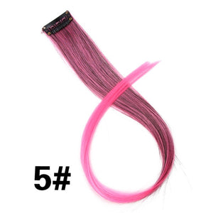 Colored 20 inch highlight synthetic hair clip in extensions