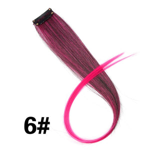 Colored 20 inch highlight synthetic hair clip in extensions