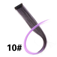 Load image into Gallery viewer, Colored 20 inch highlight synthetic hair clip in extensions