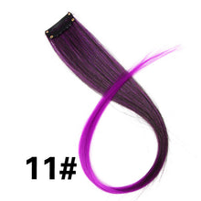 Load image into Gallery viewer, Colored 20 inch highlight synthetic hair clip in extensions
