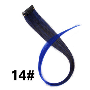Colored 20 inch highlight synthetic hair clip in extensions