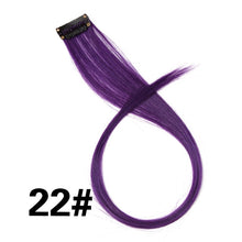 Load image into Gallery viewer, Colored 20 inch highlight synthetic hair clip in extensions