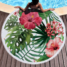 Load image into Gallery viewer, Tropical plants Microfiber Beach Towel / Tassel Blanket /Tapestry Home Decor