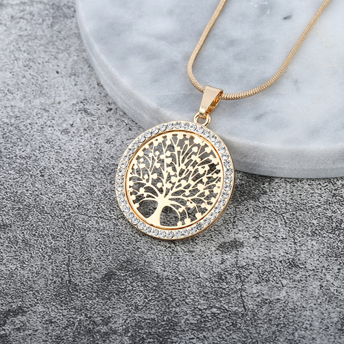 Tree of Life Crystal  Pendant Necklace