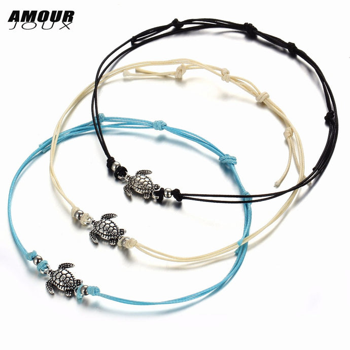 Summer Beach Turtle  Rope String Anklets For Women