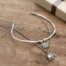 Load image into Gallery viewer, Vintage Multiple Layers Anklets Retro Elephant Sun Pendant Foot Jewelry