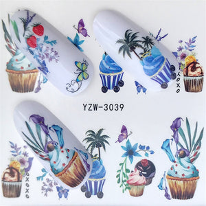 Nail Stickers of lavender blooming Flowers and more... for nail art